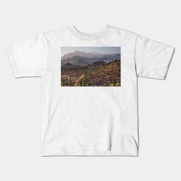 Baja California Mountain Ranges Kids T-Shirt by dawn2dawn